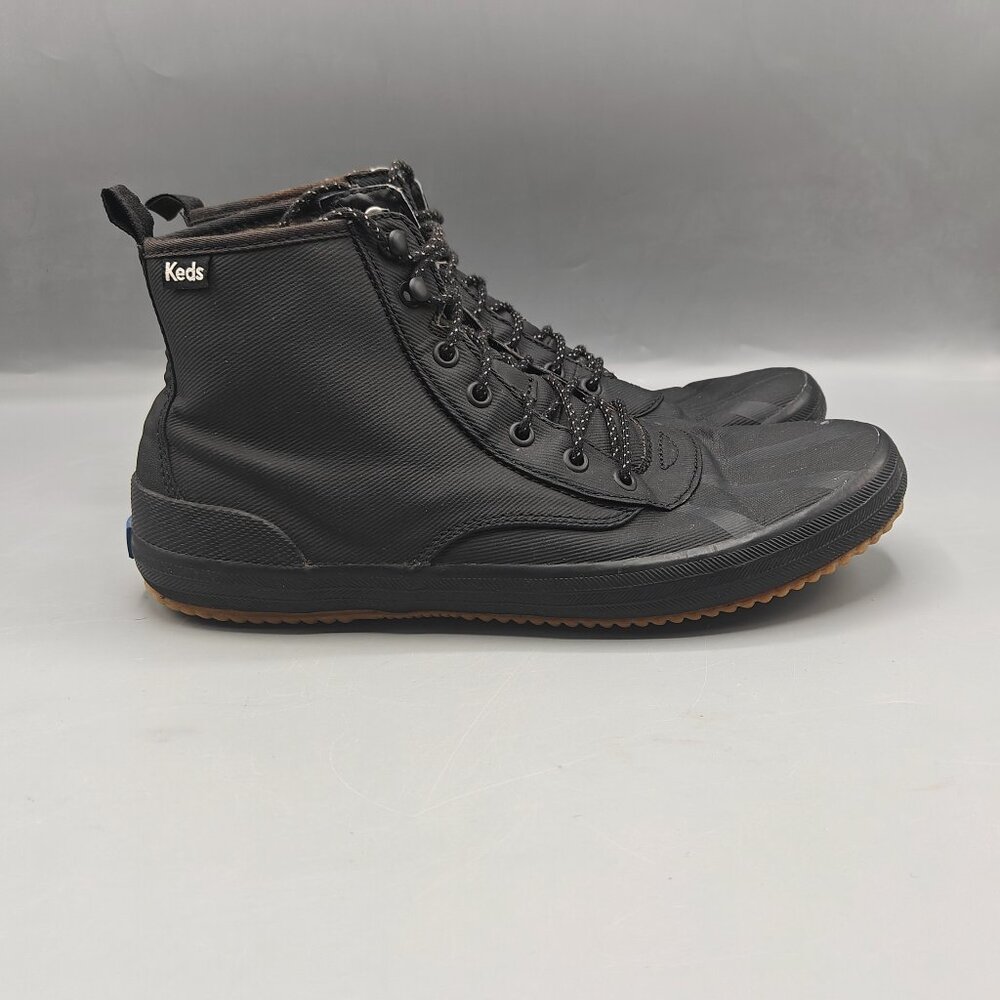 Keds Boots Scout Splash Rain Duck Ankle Bootie WF58943 Black Lace Up Women's